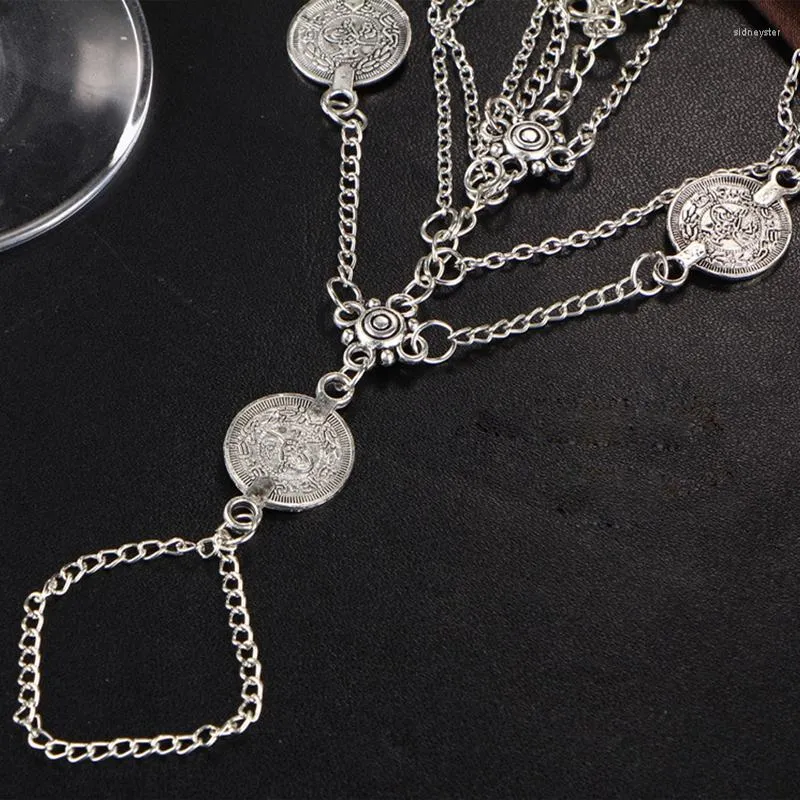 Anklets Sexy Sier Color Tassel Anklet Coin Pendant Chain Ankle Bracelet Bohemian Multi Layered Women Leg Beach Foot_voghion.com