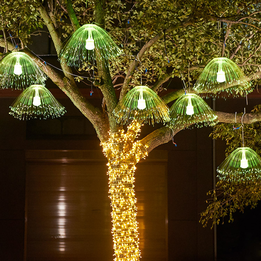 80CM Fibra Ottica Medusa Natale String Light Dandelion Fairy Garland Light Romantic Atmosphere Party Wedding Hanging Light_voghion.com
