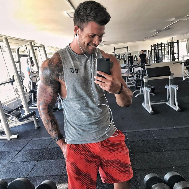 Gilet de sport fitness, camisole, fitness musculaire homme, coupe ample, course décontractée, entraînement de basket-ball, sans manches_voghion.com