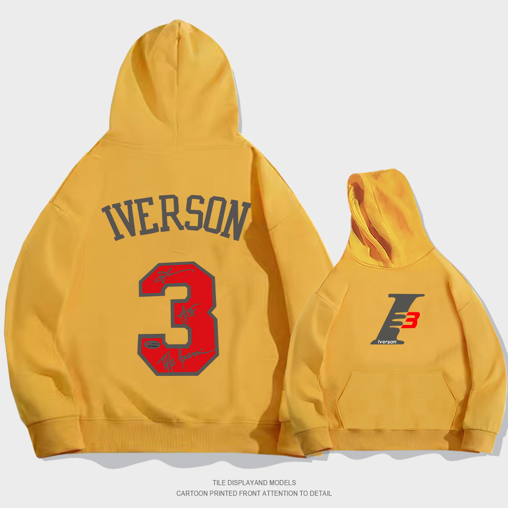 Everson No.3 Signature Felpa con cappuccio Autunno Marchio di moda Cappotto per studenti con maniche a spalla larga_voghion.com
