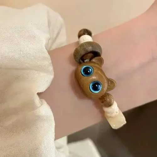 Pulseira nova dopamina gatinho contas amante fêmea cabeça de gato corda presente menina cerâmica jóias mão pulseira para mulheres_voghion.com