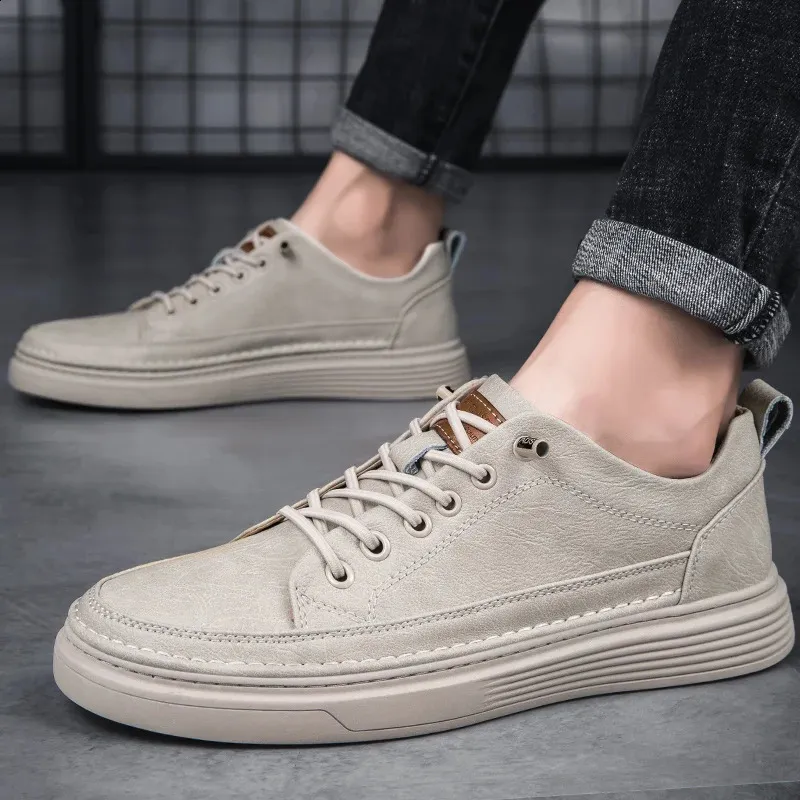 Abnkarwin Homens Couro Casual Sapatos Baixos Clássico Moda Primavera Verão Outono Inverno Tamanho Grande 47 240702_voghion.com