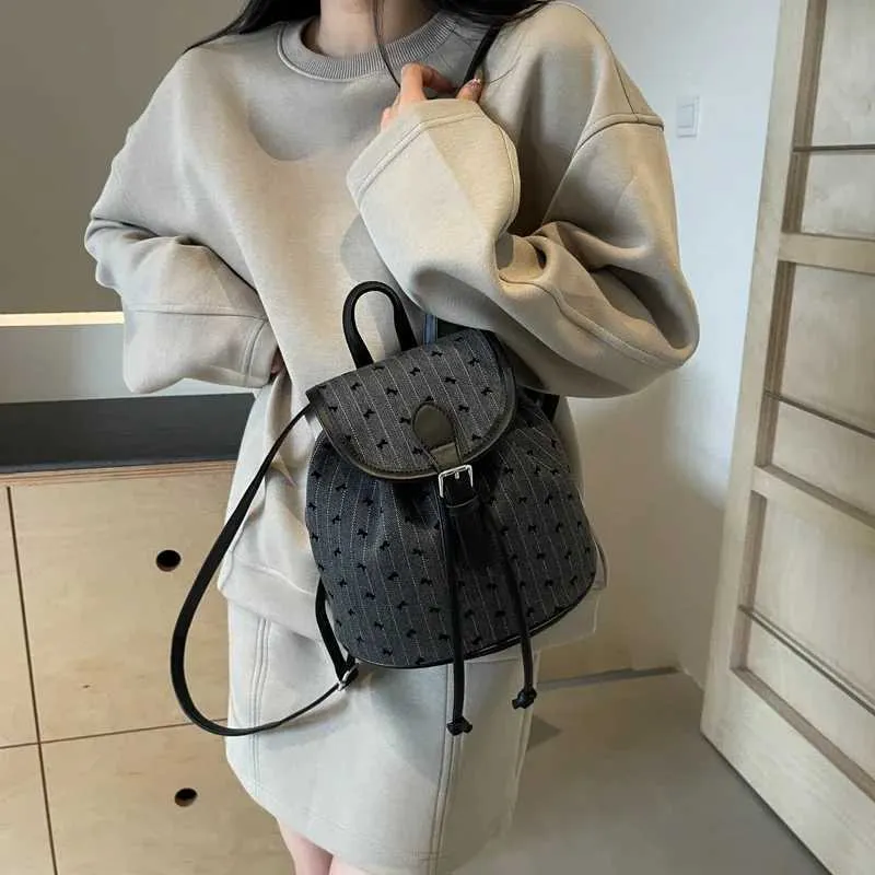 Ny Mode Retro Oxford Ryggsäck Dam Mini Rutig Rosett Hjärtbroderi Ryggsäckar Y2K Söt Mångsidig Liten Dragkedja_voghion.com