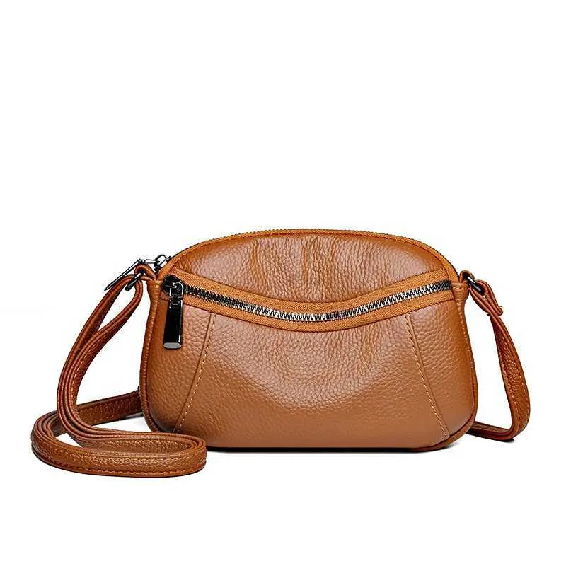 New Patchwork Single Shoulder Crossbody Head Layer Cowhide Small Bag Advanced Fashion SimpleC241216_voghion.com