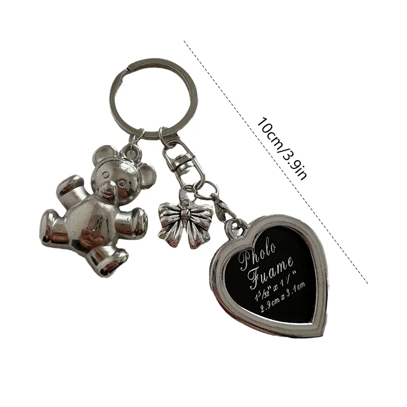 French Bowknot Keychain Black Love Rose Phone Chain Headphone Case Pendant Camera Charms Bag Decor Car Keyring_voghion.com