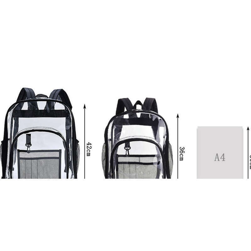 Vandtæt herre udendørs PVC-studerende gennemsigtig rygsæk_voghion.com