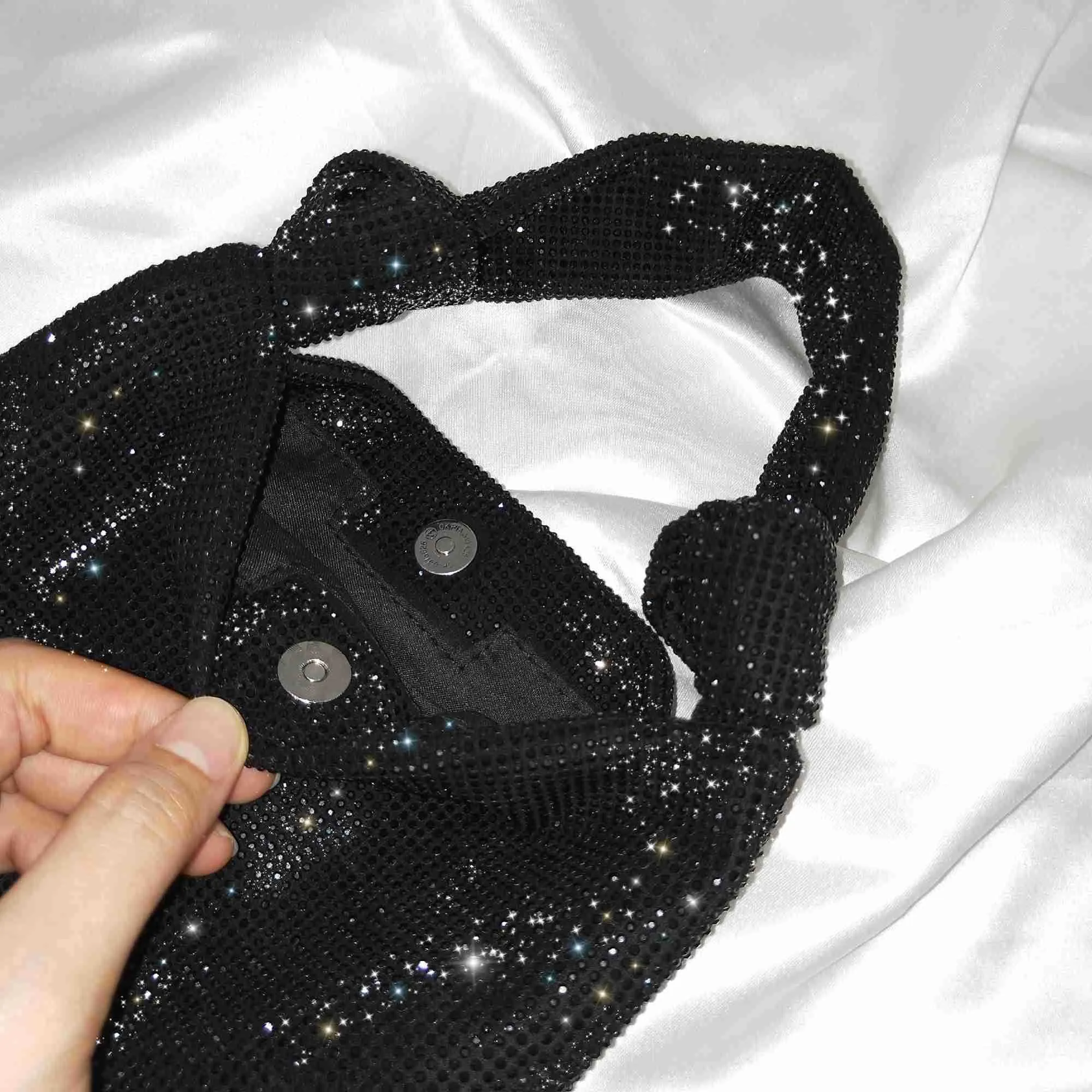 Sacs à main pour femmes Sier Black Rhie Sacs de soirée Petites pochettes Sac neuf Sac A Main Femme Mode Mini Sacs Sacs C241210_voghion.com