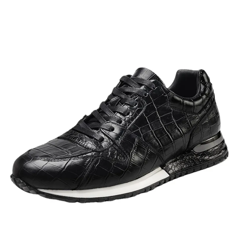 Scarpe da ginnastica casual di alta qualità Full Gain Dialy con design a coccodrillo in pelle naturale da uomo, comode e con aumento dell'altezza_voghion.com
