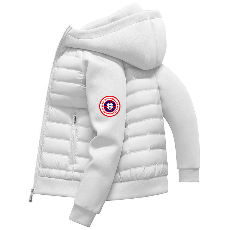 Men’s Lightweight Hooded Puffer Jacket – Oversized Streetwear Coat With Sleeve Logo Patch001