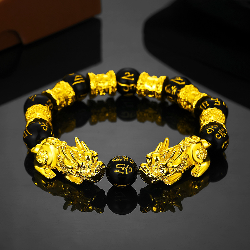 Gold Vietnamese sand gold brave bracelet Piqiu obsidian bracelet explosions spell a lot of supply gifts