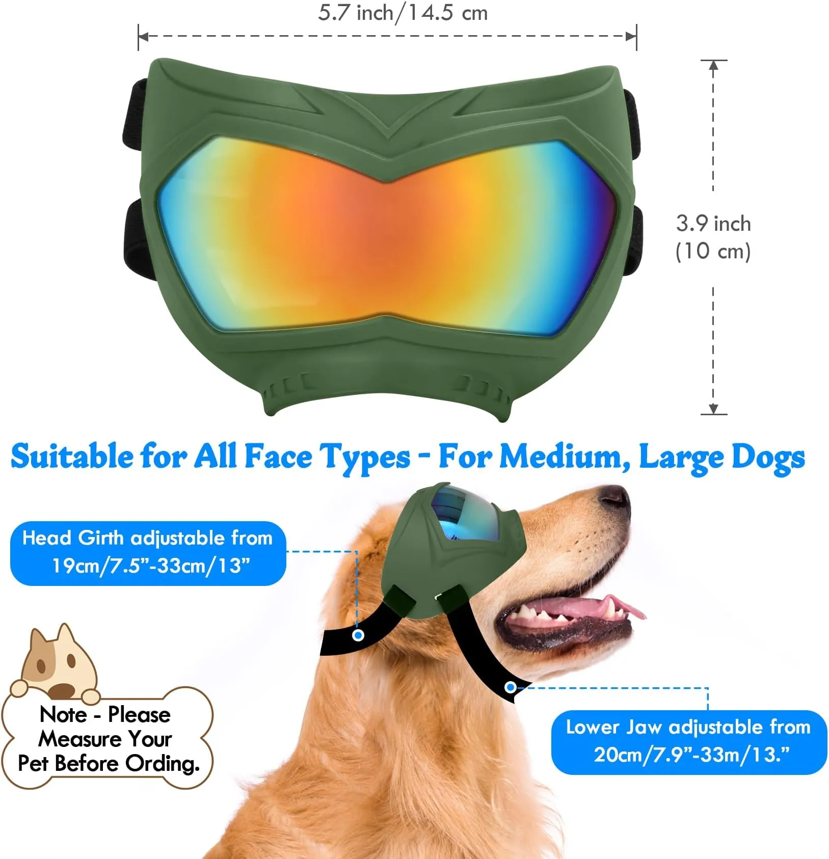 Sunglasses Goggles Pet Eyewear With Adjustable Strap, For Medium Large Dog Swimming Skating Glasses Windproof Dustproof_voghion.com