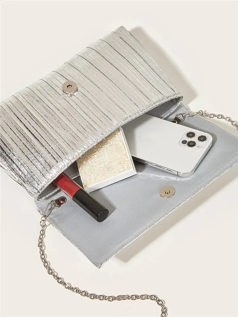 Gold Sequins Evening Clutch for Women 2024 Fashion Party Purse Ladies Chain Shoulder Crossbody Wedding Bags 240830_voghion.com