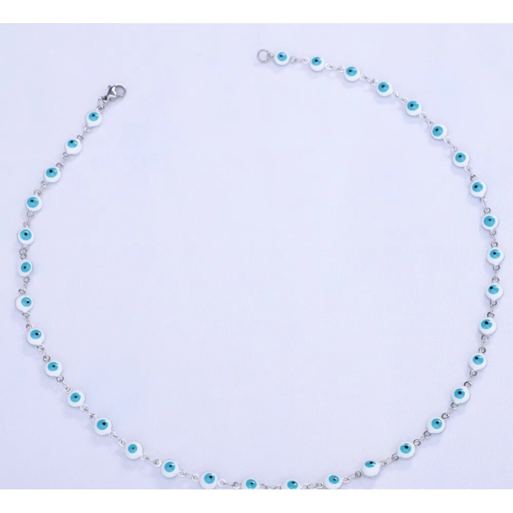 Stainless Steel Devil Eye Pendant Necklace Lucky Talisman_voghion.com