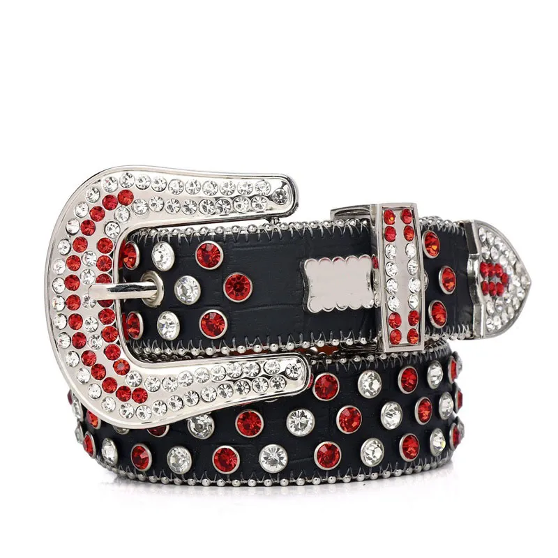 Rhinestone Bb Belt for men designer belts women accessories fashionable popular ceinture homme plated sier shiny jeans_voghion.com