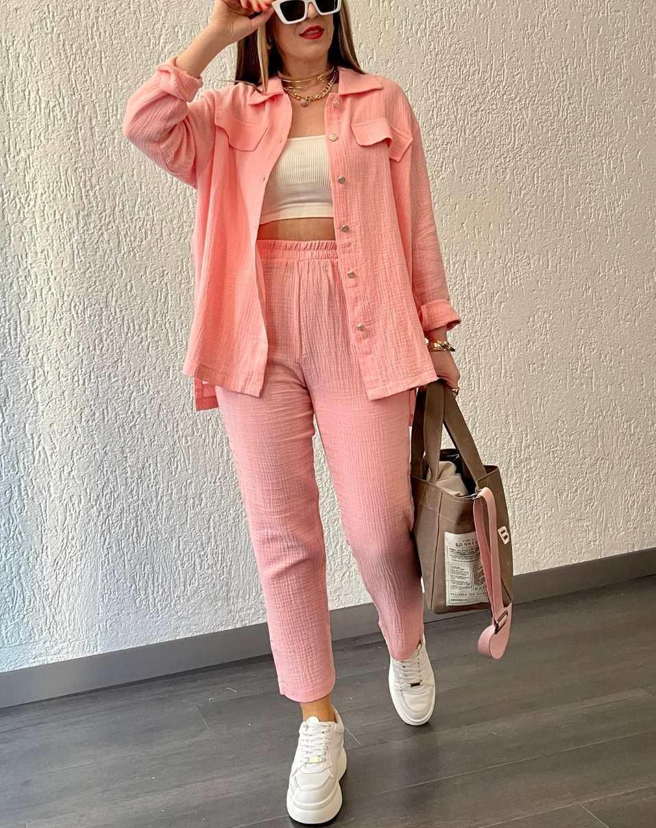 Women's summer new loose long-sleeved shirt nine-point pants casual sports suit women