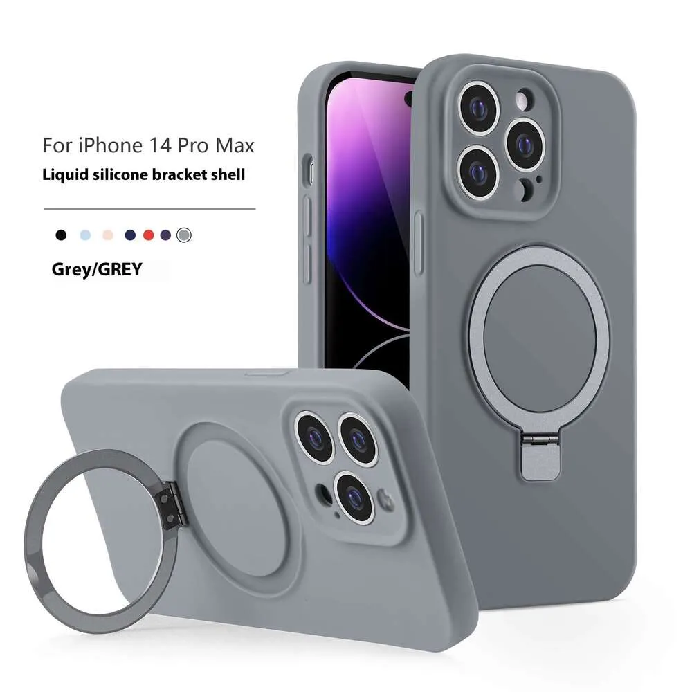 Vloeibare siliconen voor iPhone 15 magnetische standaard mobiele telefoon beschermhoes AP 16 anti-val_voghion.com
