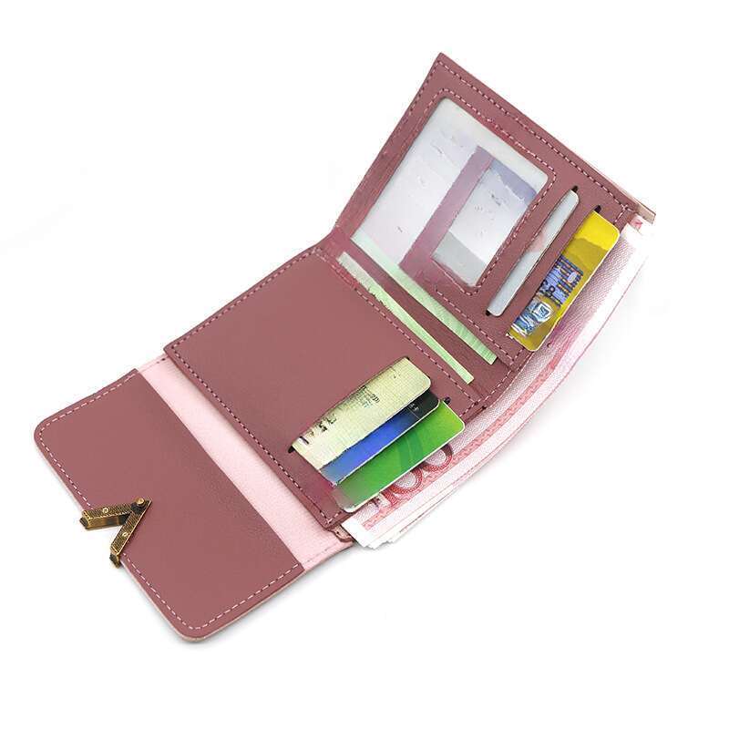 Cartera pequeña coreana con 70 % de descuento. Tarjetero con múltiples ranuras para mujer._voghion.com