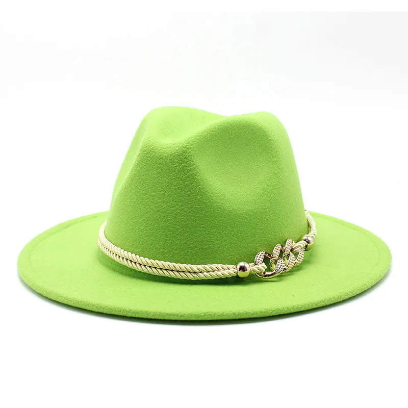 Blackwhite Wide Brim Simple Top Panama Solid Felt Fedoras Hat for Men W_voghion.com