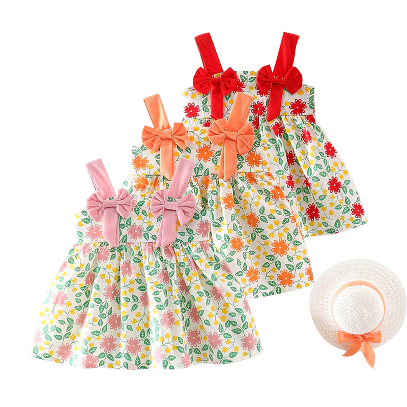 Vestiti per bambina Abito da principessa stampato a fiori Abito da compleanno per neonato_voghion.com