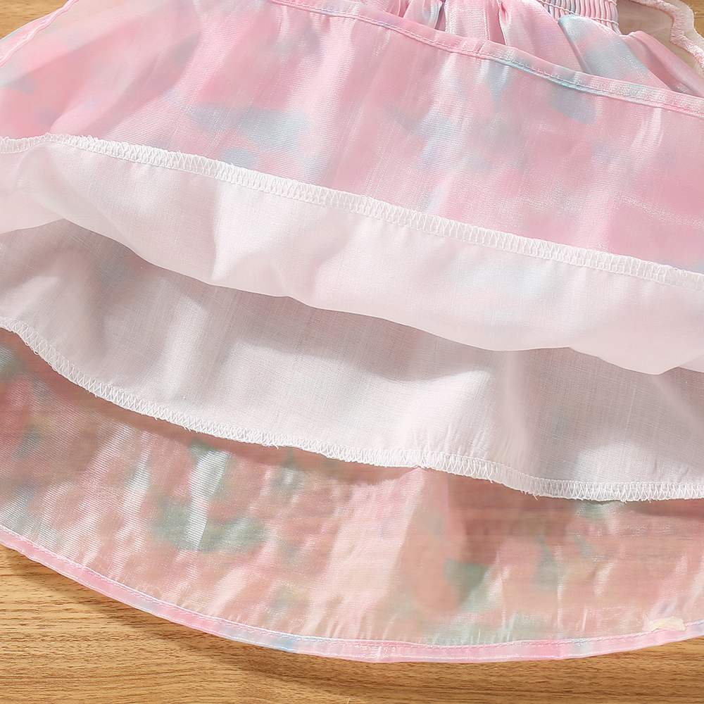 Baby Girl Pink Chiffon Dress Butterfly Wings Princess Dress Kids Birthday Party Dress_voghion.com