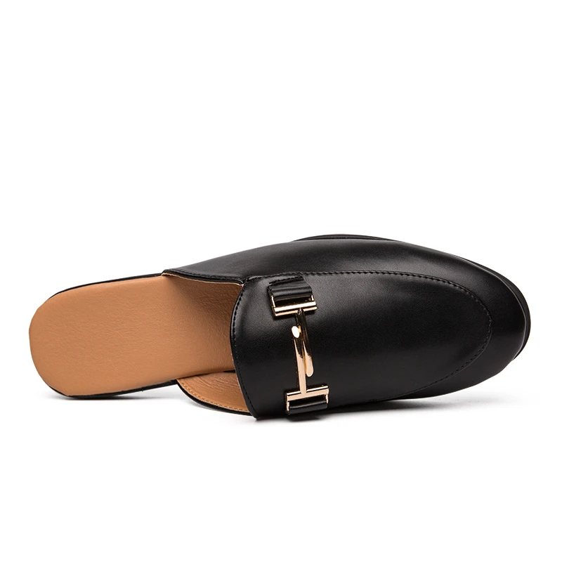 P7 YEINSHAARS Designer Slipon Männer Casual Schuhe Luxus Marke Hohe Qualität Echtes Leder Slipper Slipper Sommer Halb Schuhe Für Männer_voghion.com