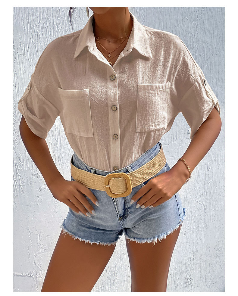 Women's Mid-length Loose Blouse For Women Solid Casual Top_voghion.com