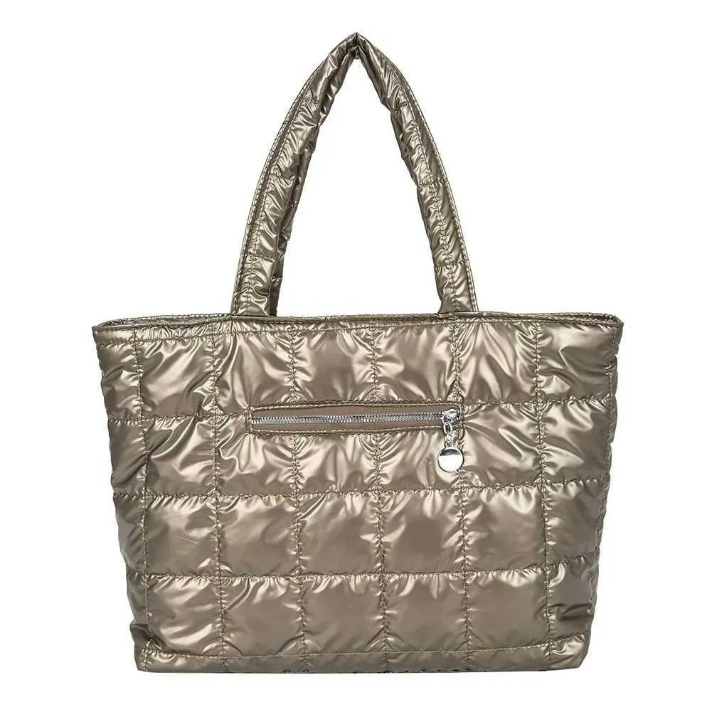 Sac cabas matelassé pour femme sac à main nylon grande capacité_voghion.com