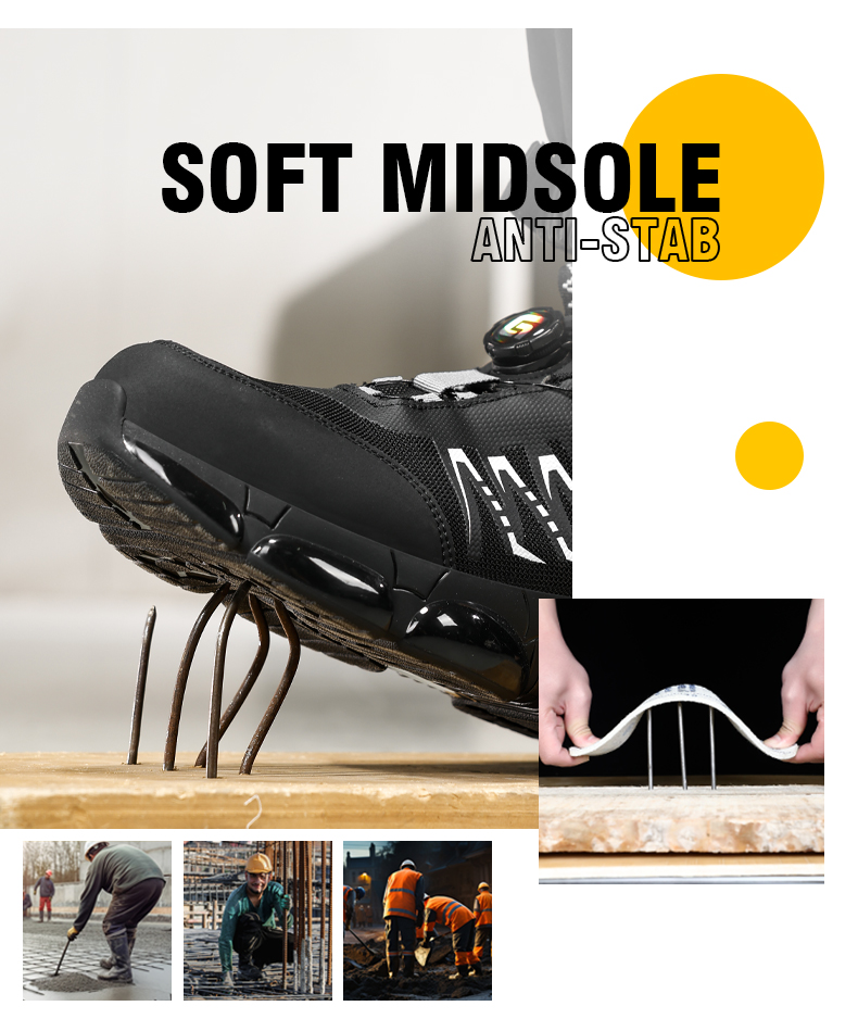 Scarpe antinfortunistiche GUYISA con punta in acciaio, scarpe da lavoro da uomo di alta qualità, leggere, alla moda e comode 5025bk_voghion.com