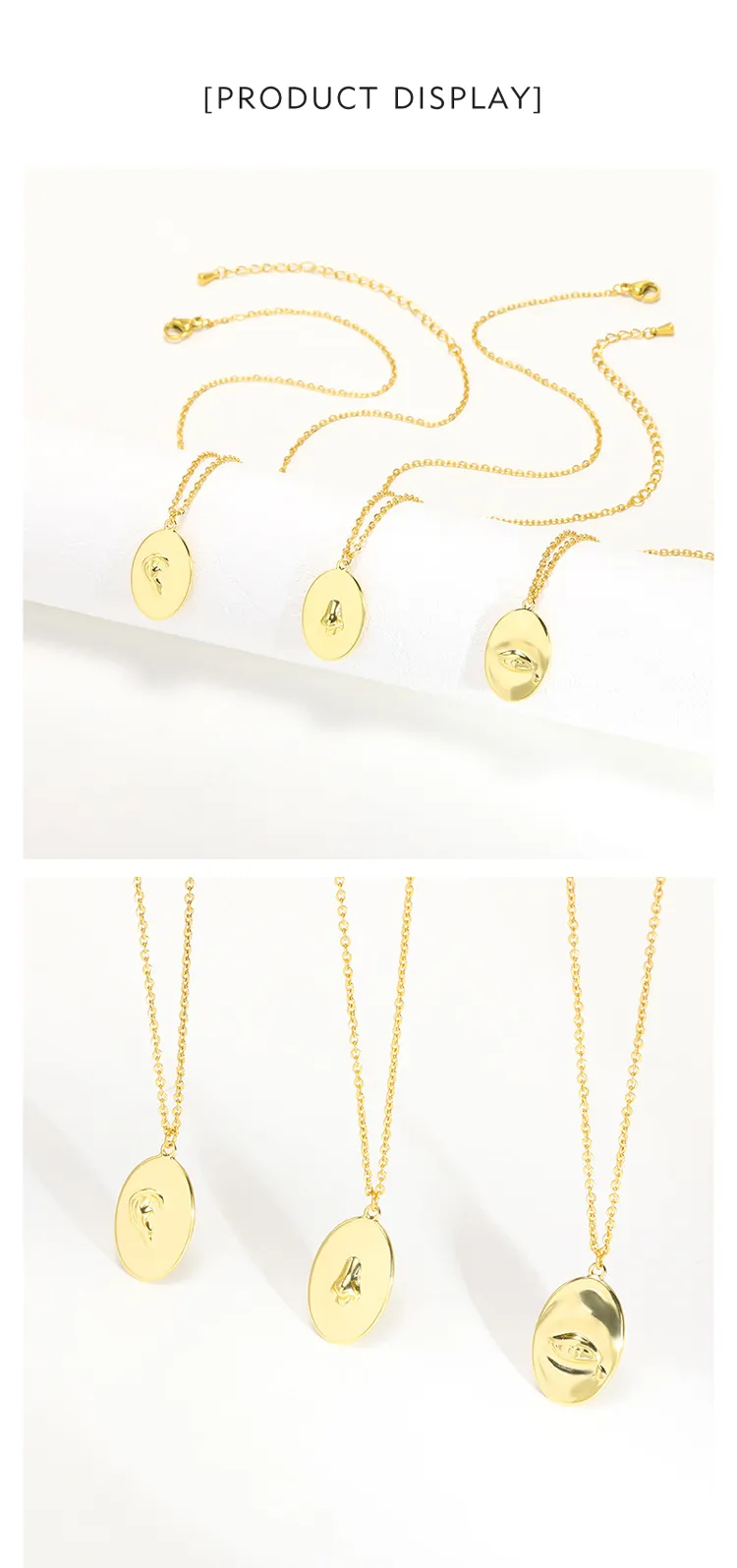 Catene GSOLD Ovale 3D Emed Occhio Orecchio Naso Ciondolo Collana Semplice Metallo Dichiarazione Caratteristiche Facciali Modello Tendenza Uomo Donna_voghion.com