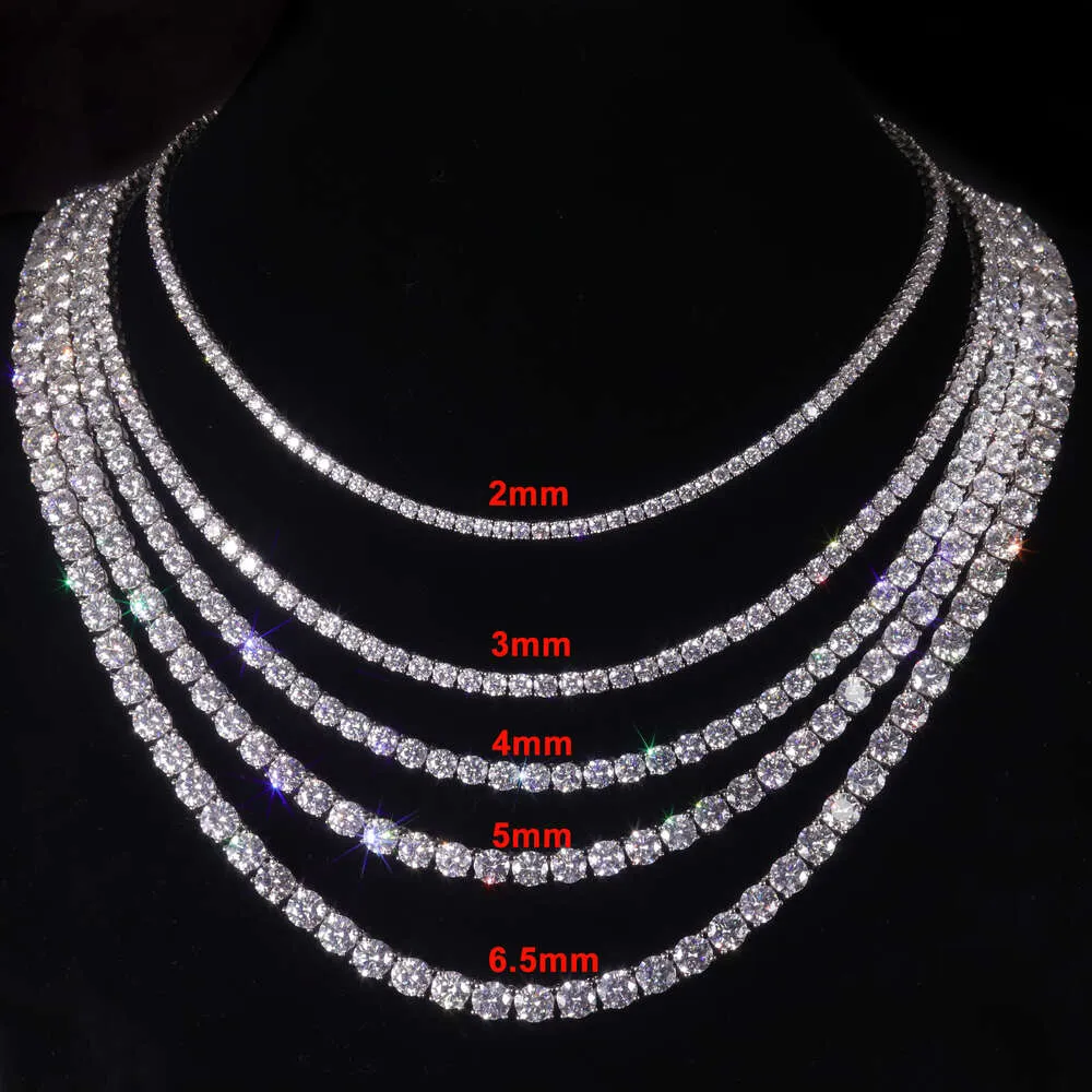 Bracciale da uomo VVS in moissanite all'ingrosso, collana in argento sterling con catena da tennis_voghion.com