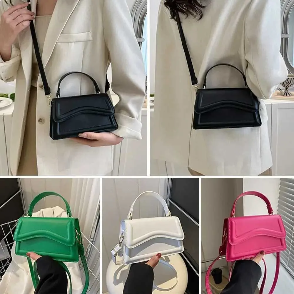 Neu Frauen Mode Sg Schulter Trend PU Leder Textur Messenger Handtaschen Solide Freizeit Stilvolle Umhängetaschen für_voghion.com