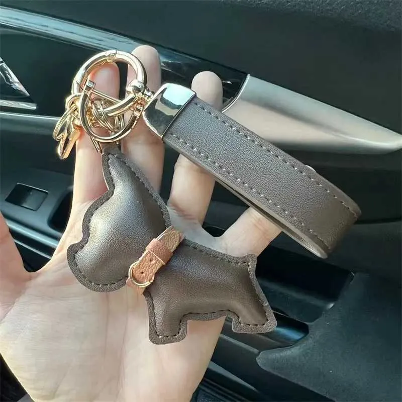 Porte-clés de voiture en cuir avec chiot bouledogue français, cadeau créatif, pendentif pour sac, décoration mignonne Y241121_voghion.com