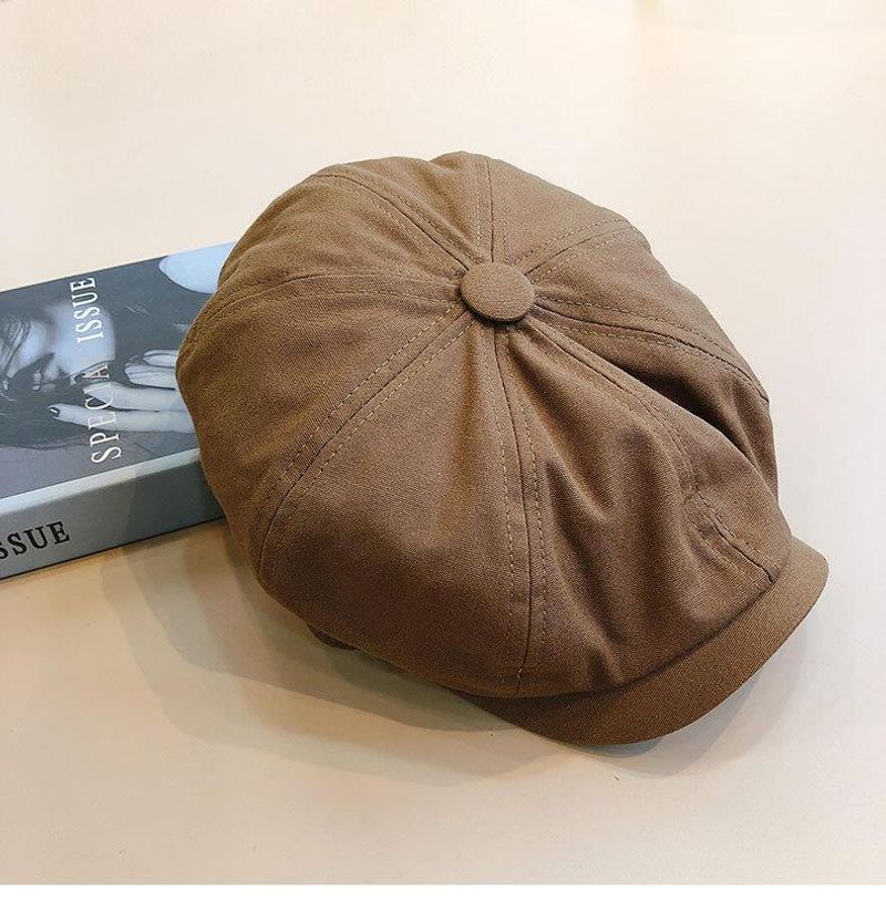 Unisex Hat male British vintage newspaper boy octagon female hipster cap painter Beret hat_voghion.com