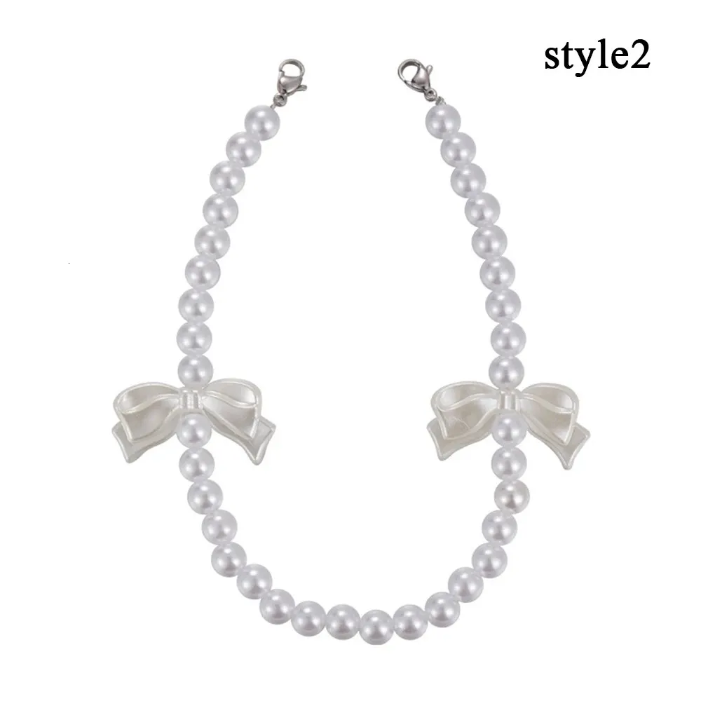 Sportdekoratioun Schleif Perl Perl Moud Dammestiefelen Schong ofnehmbar Schnalle Kette Accessoiren 241031_voghion.com