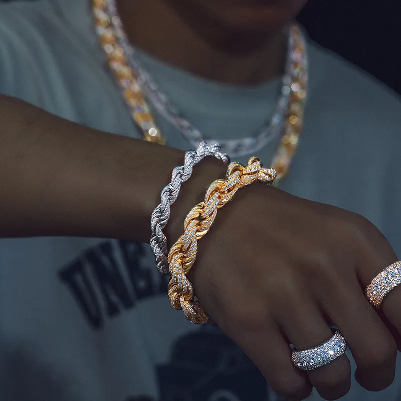 Dropshipping Pass Diamond Tester Iced Out Moissanite Rope Chain Lab Gemstone Twist Κολιέ Sterling Sier για Άνδρες Hiphop_voghion.com