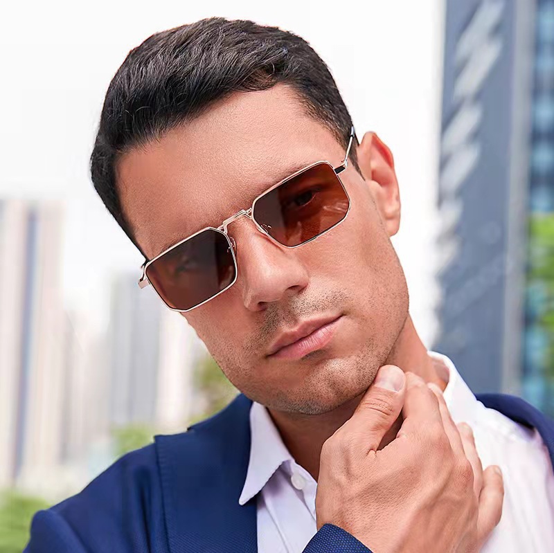 ActiveGo 2025 New European And American Gold Blue Light Blocking Sunglasses Men's Glasses Women's High-End Fashion_voghion.com