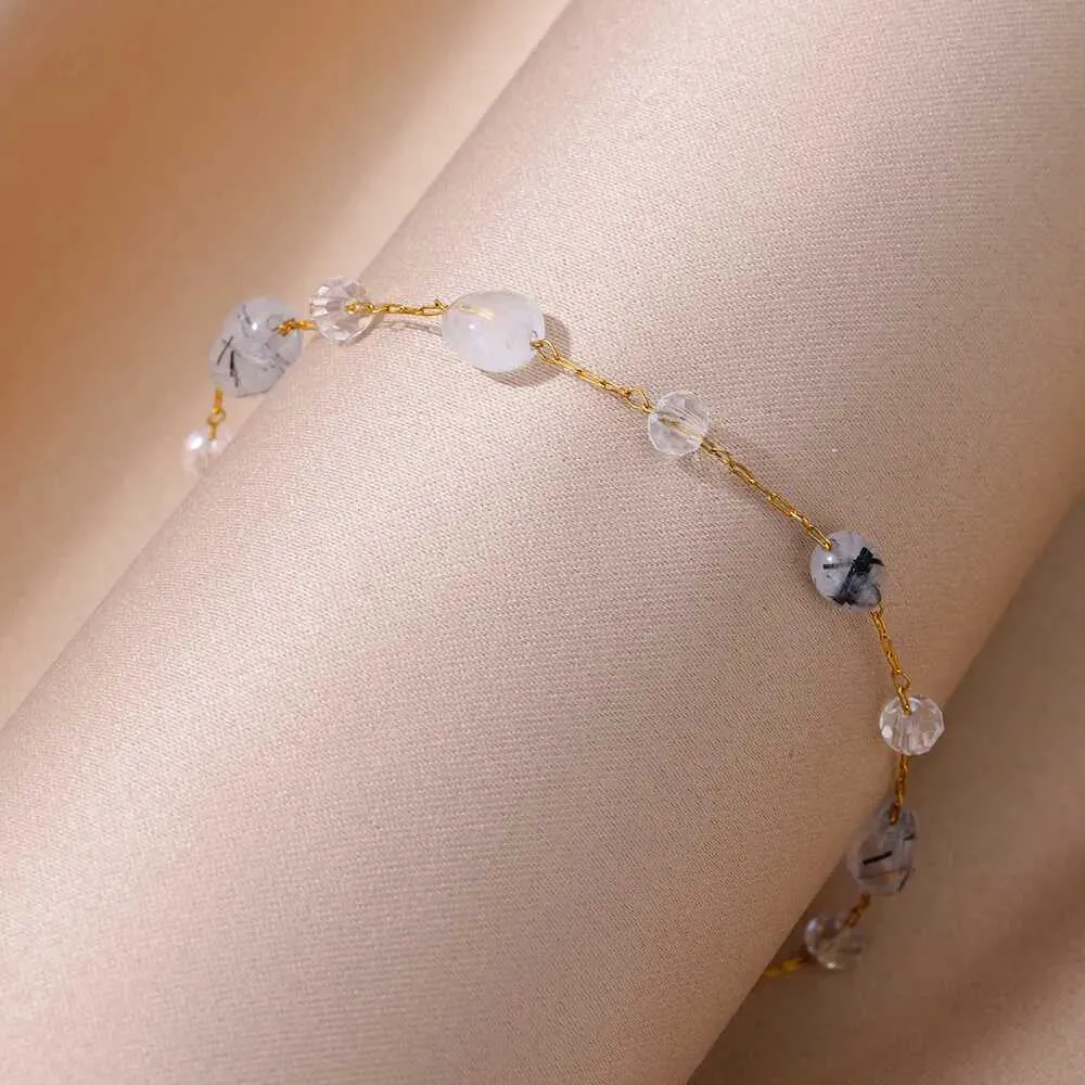 Charm Armbänder Weiß Opal Stein Fußkettchen Für Frauen Gold Farbe Edelstahl Fußkettchen Armband Neue Sommer Strand_voghion.com