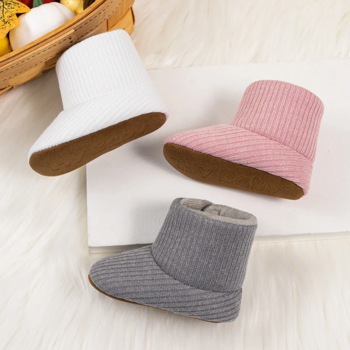 Nilkkasuojatut talviset söpöt jalat Vauvavauvat Pojat Tytöt Pehmeä Pohja Lämmin Prewalker vastasyntyneen saappaat 3 väriä_voghion.com