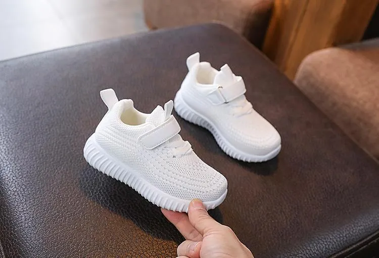 Scarpe da tennis per bambini piccoli, da infilare, per ragazze e ragazzi, sportive, da corsa, in rete con suola morbida, per bambini, rosa, nero, bianco_voghion.com