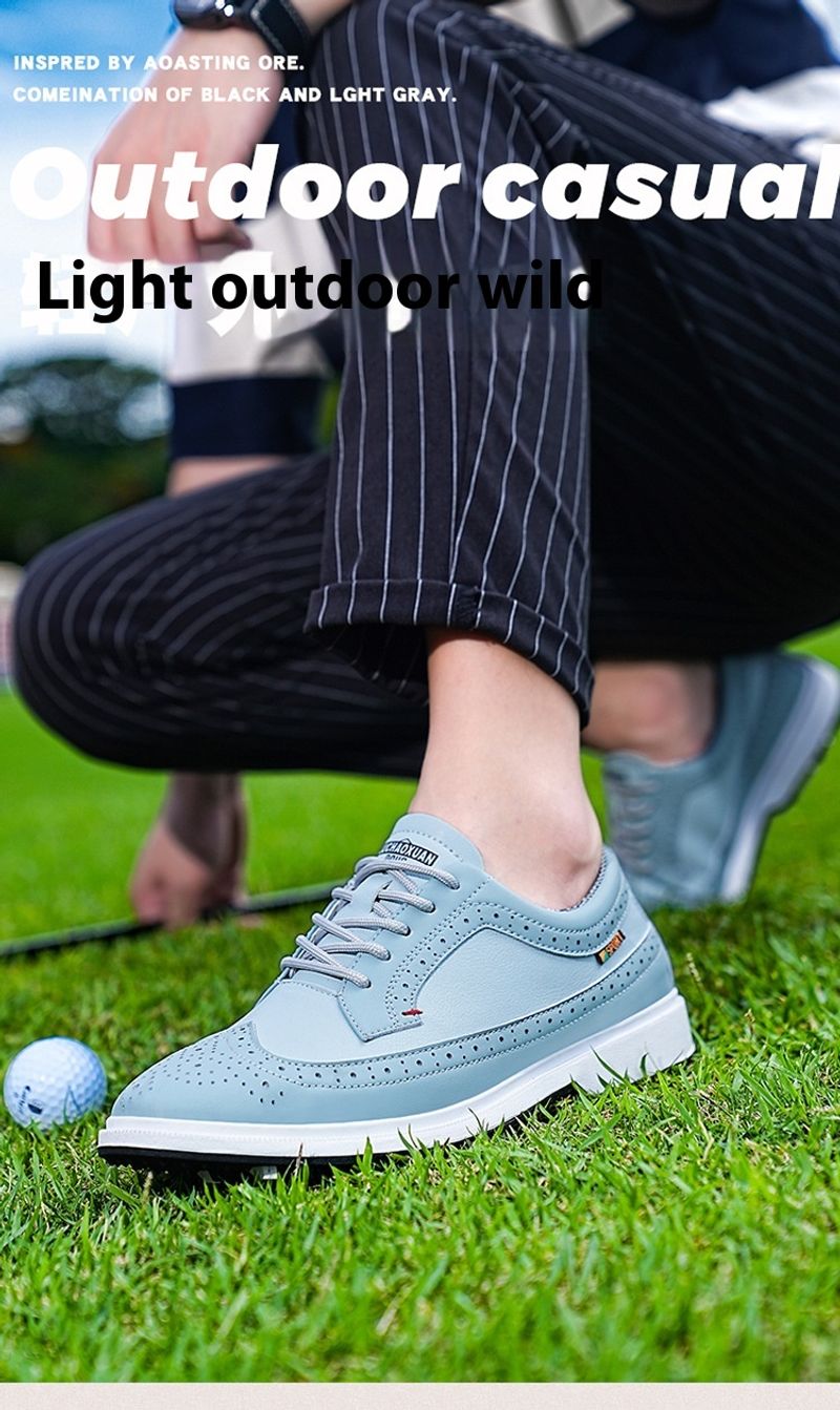 Baskets de golf décontractées de grande taille de style britannique, chaussures légères et portables pour hommes_voghion.com