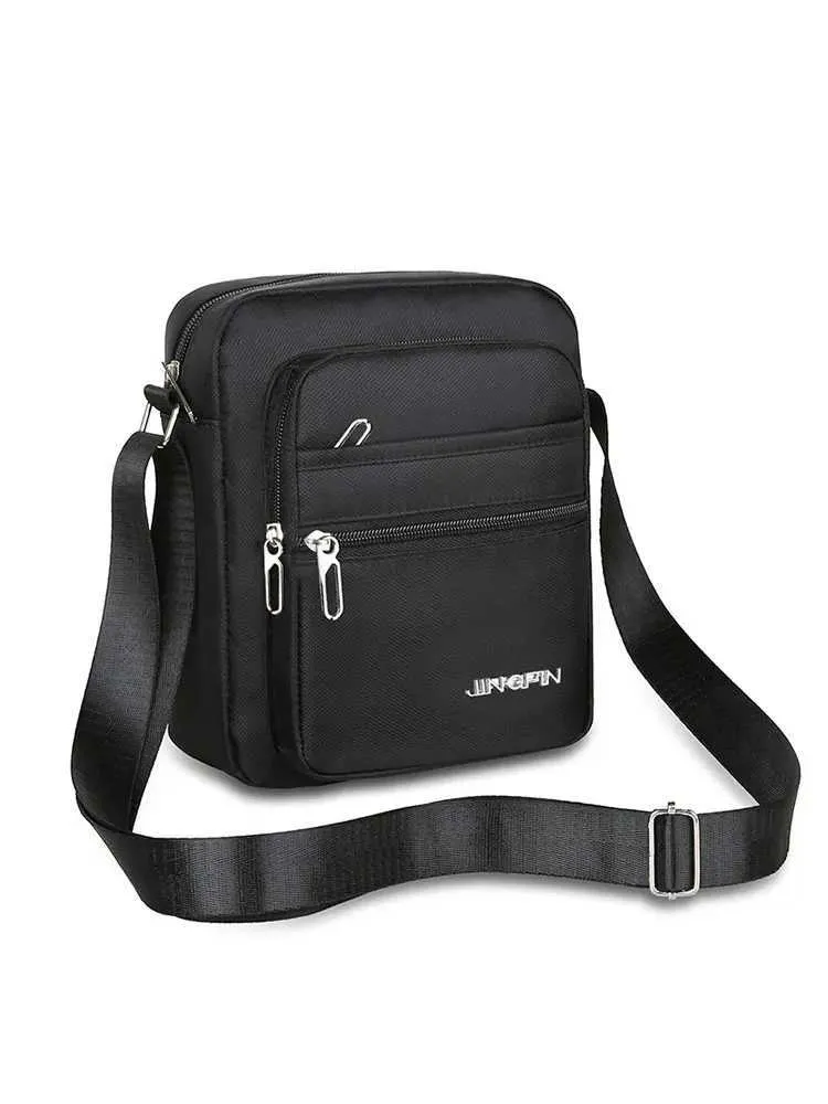Four Layer Zipper Waterproof Single Shoulder Messenger Business Bag WalletC241106_voghion.com