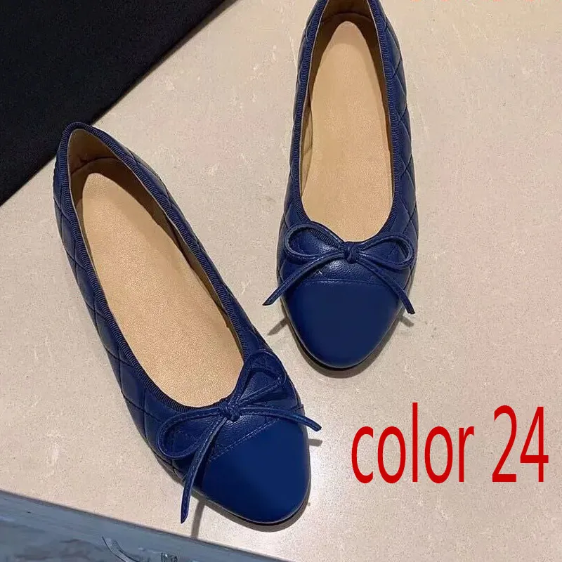 Kleid Damen Designer Ballettschuhe Damen Schuhe Frühling Herbst Neue Bogen Mode Flache Bootsschuh Dame Leder Lazy Dance_voghion.com