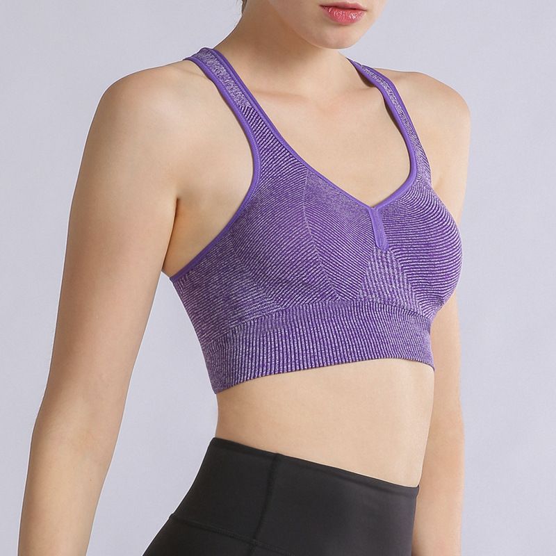 2024 New Yoga Fiess Running Moisture-wicking And Sweatwicking Seamless Back Beauty Shockproof Gathering Sports Bra For_voghion.com