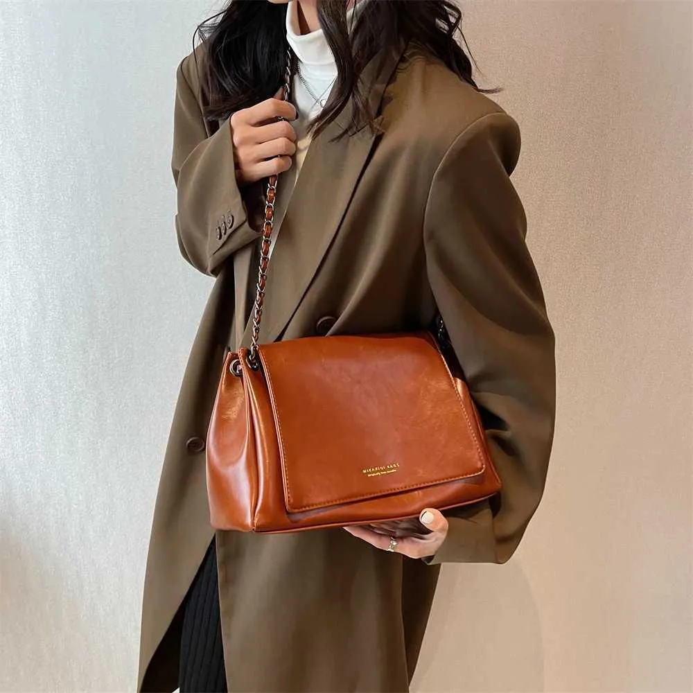 MOODS Retro Tašky přes rameno Pro Ženy 2023 Designová Kabelka Elegantní Řetízek Měkká PU Kůže Velká Kapacita Crossbody Messenger_voghion.com