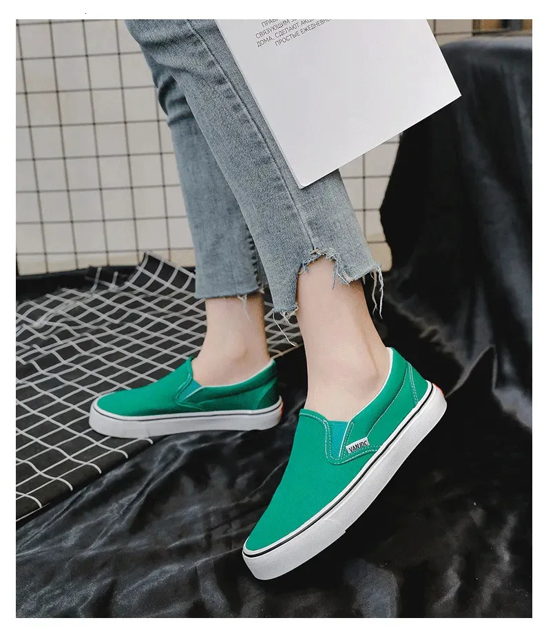 Weiße Canvas Damen Paar Slipper Flache Bequeme Casual Fashion Plateau Damen Vulkanisierte Schuhe atillas Mujer 240607_voghion.com
