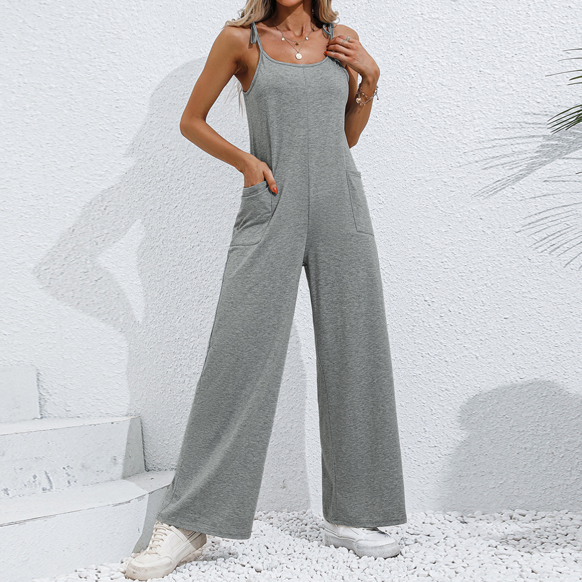 women's sleeveless suspender jumpsuit_voghion.com