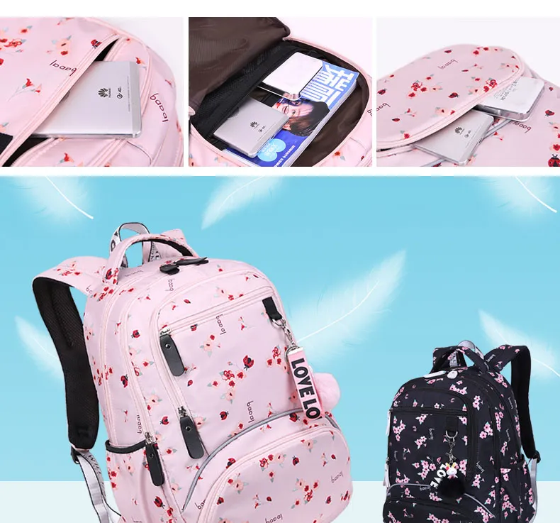 Kids Waterproof For Girls School Bags Children Backpacks Schoolbag Cute Ballon Printing Laptop Backpack_voghion.com