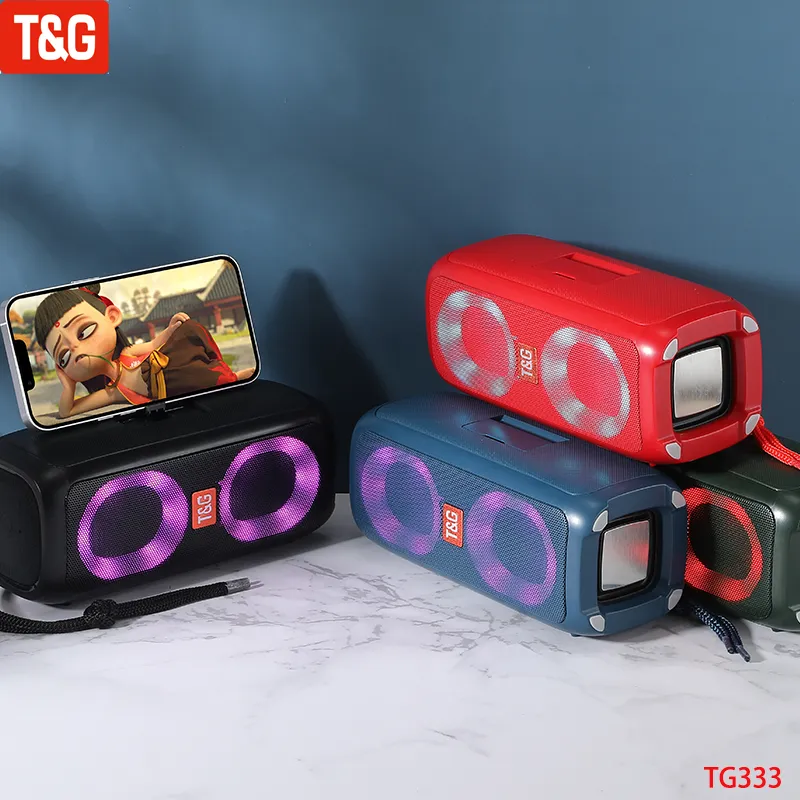TG333 Portable Wireless Bluetooth Subwoofer Waterproof Outdoor TF USB Stereo With Phone Stand Speaker_voghion.com
