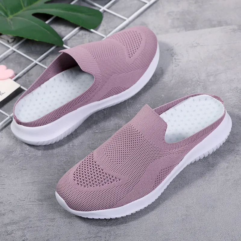 2022 NEW Mesh Slip-On Shoes Sneakers Women Summer Casual Slippers Lightweight Big Size Breathable_voghion.com