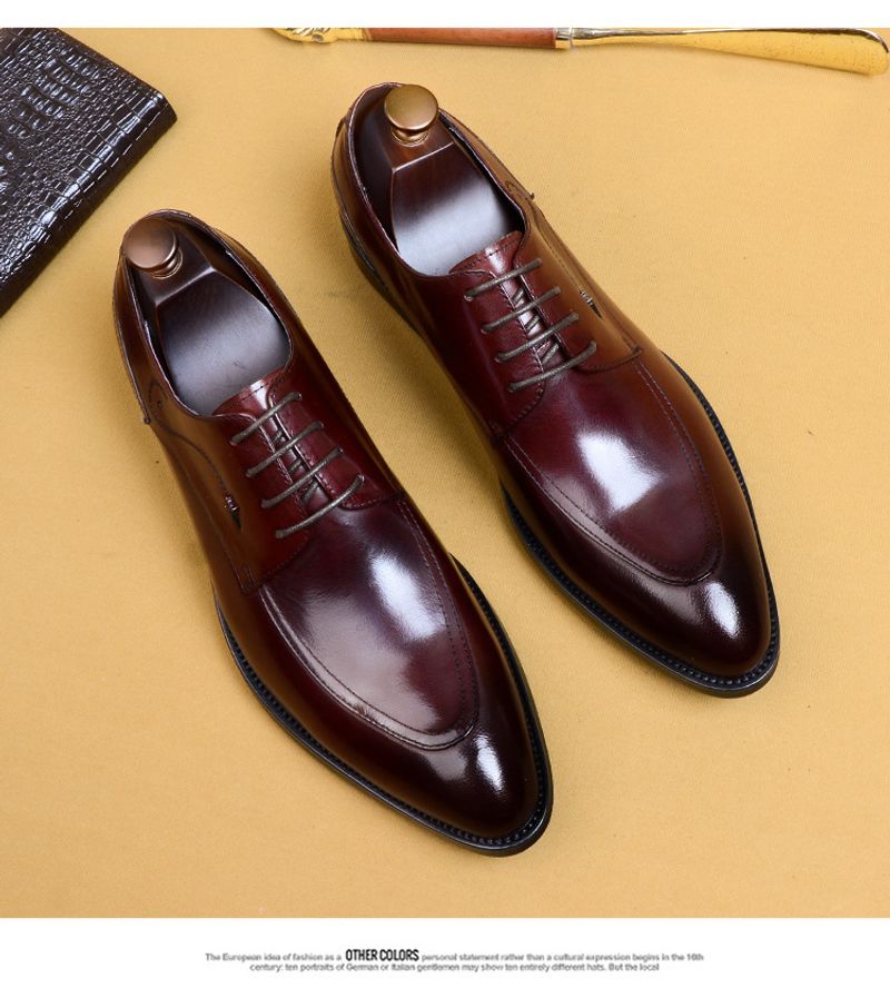Scarpe Derby da uomo in pelle nera con lacci a punta, eleganti, da sposo, da cerimonia, da uomo, all'ingrosso_voghion.com
